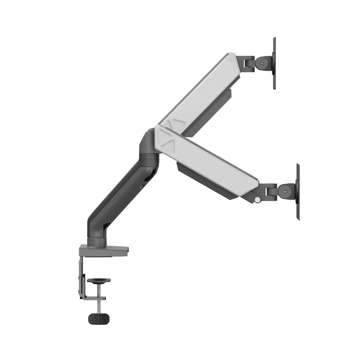 Dual Monitor Silver Alloy Spring Assisted Table Stand – Desk Mount Arm (for 13–32″ Monitors/ 8kg per monitor) — image 12