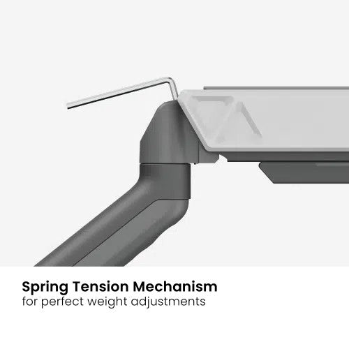 Dual Monitor Silver Alloy Spring Assisted Table Stand – Desk Mount Arm (for 13–32″ Monitors/ 8kg per monitor) — image 9