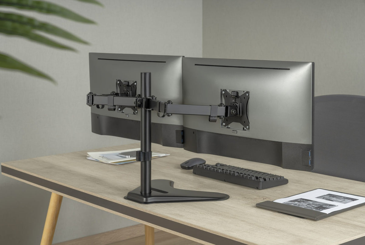 Dual Monitor Stand Freestanding – Tabletop Articulating Desk Mount – Two Monitor Arm (for 13–32″ Monitors/ 8kg per monitor) — image 11