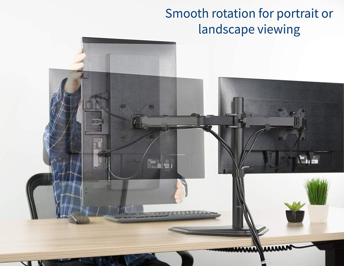 Dual Monitor Stand Freestanding – Tabletop Articulating Desk Mount – Two Monitor Arm (for 13–32″ Monitors/ 8kg per monitor) — image 12