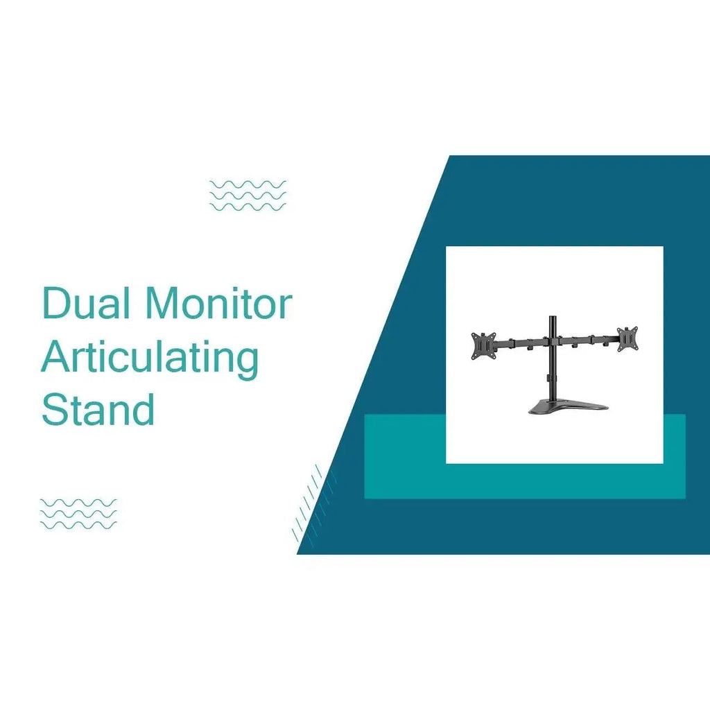 Dual Monitor Stand Freestanding – Tabletop Articulating Desk Mount – Two Monitor Arm (for 13–32″ Monitors/ 8kg per monitor) — image 2