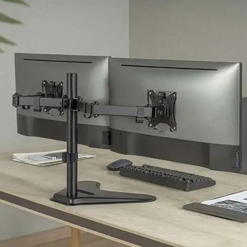 Dual Monitor Stand Freestanding – Tabletop Articulating Desk Mount – Two Monitor Arm (for 13–32″ Monitors/ 8kg per monitor) — image 4