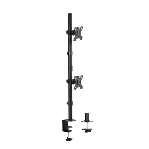Dual Monitor Vertical Mount Clamp/Drill Type – Two Monitor Vertical Desk Stand Arm (for 13–32″ Monitors/ 8kg per monitor) — image 1