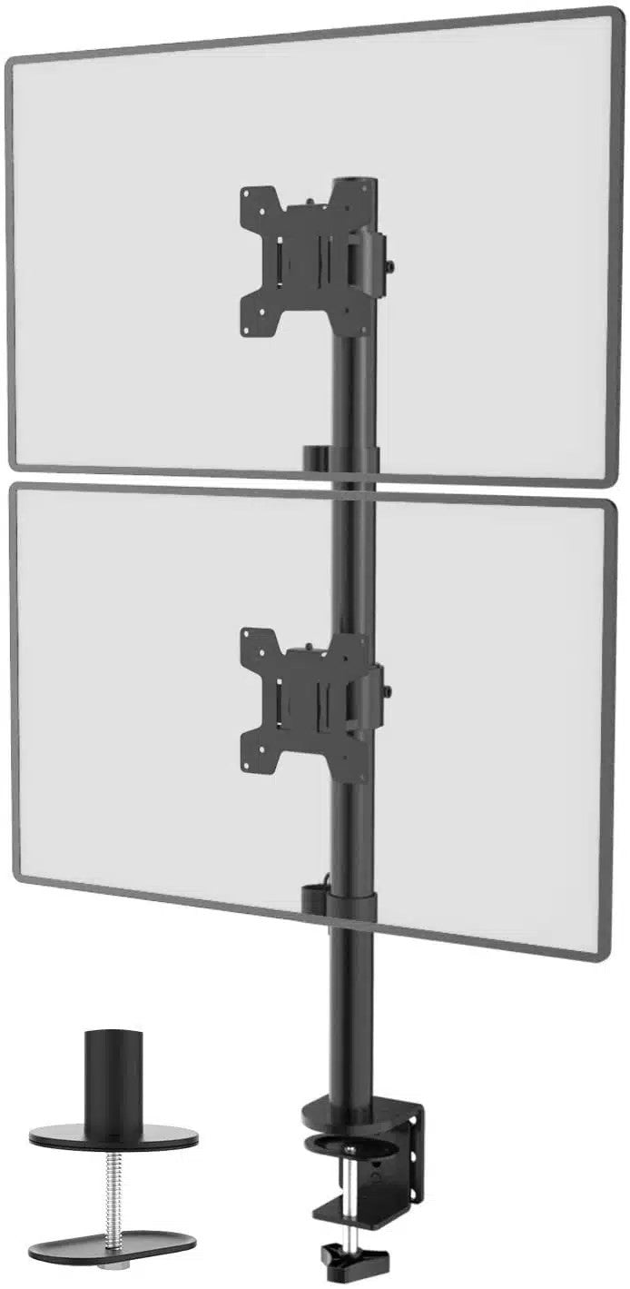 Dual Monitor Vertical Mount Clamp/Drill Type – Two Monitor Vertical Desk Stand Arm (for 13–32″ Monitors/ 8kg per monitor) — image 4