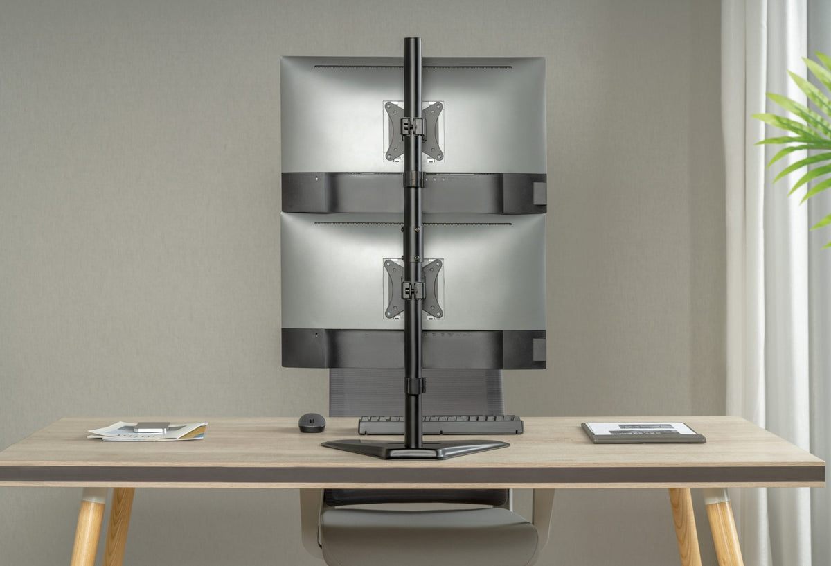 Dual Monitor Vertical Stand – Two Monitor Vertical Desk Mount – Freestanding Arm For 2 Screens (for 13–32″ Monitors/ 8kg per monitor) — image 4