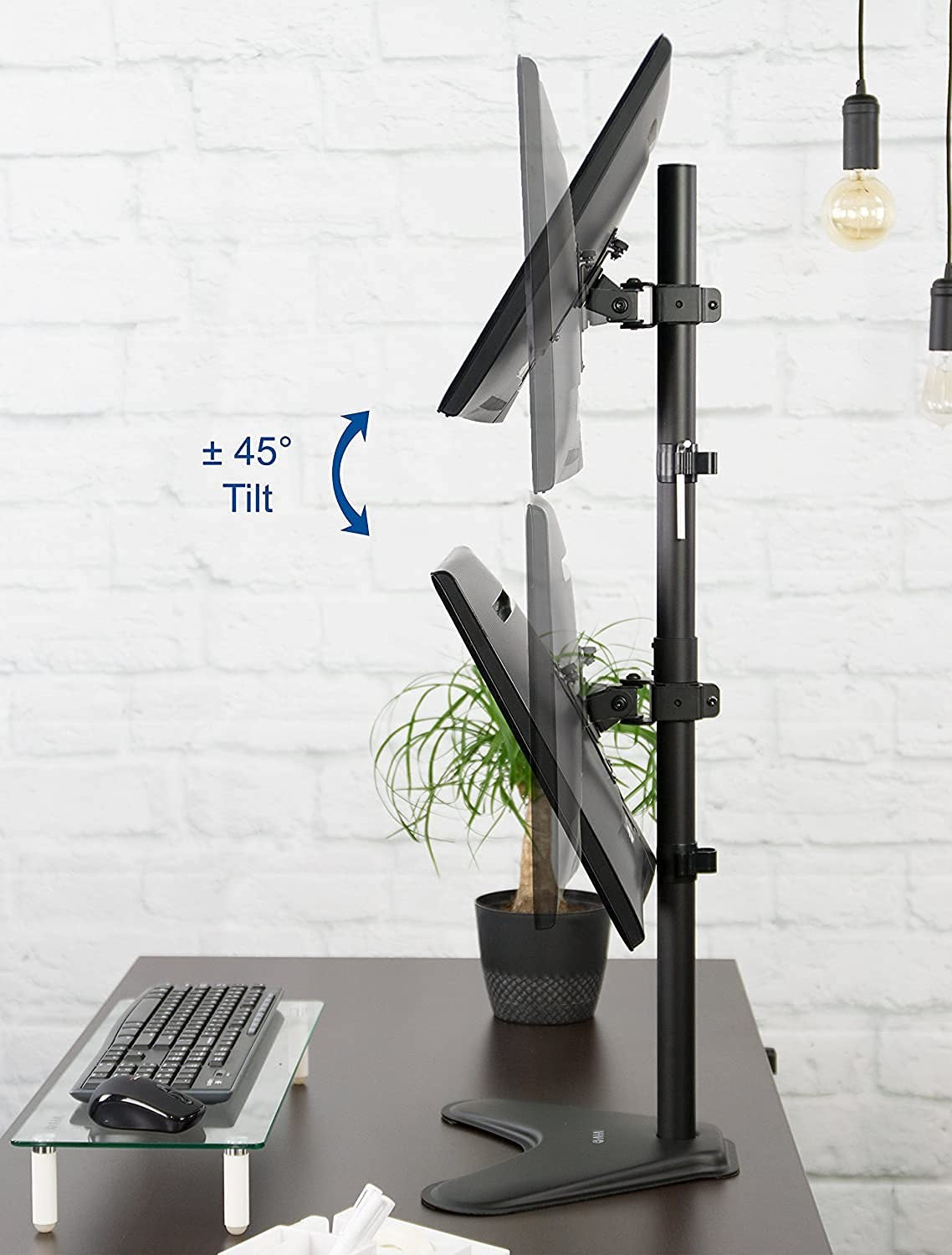 Dual Monitor Vertical Stand – Two Monitor Vertical Desk Mount – Freestanding Arm For 2 Screens (for 13–32″ Monitors/ 8kg per monitor) — image 5
