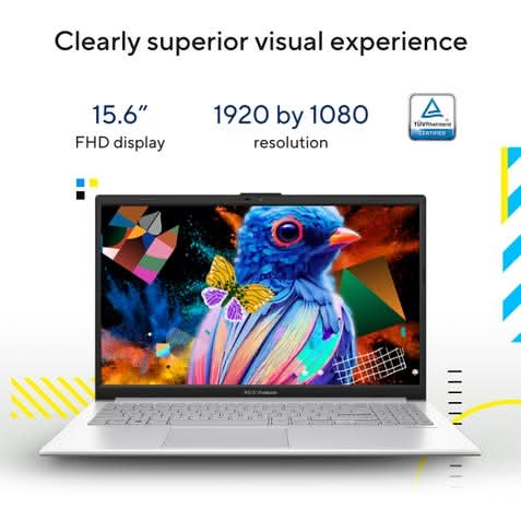 ASUS Vivobook Go 15 E1504FA-BQ2113WS, Ryzen 5 40, 16GB, 512GB SSD, AMD Radeon Graphics, 15.6 inch FHD, Windows 11 Home, Office Home 2024 with M365 Basic, 1 Year, Silver – TechCure India