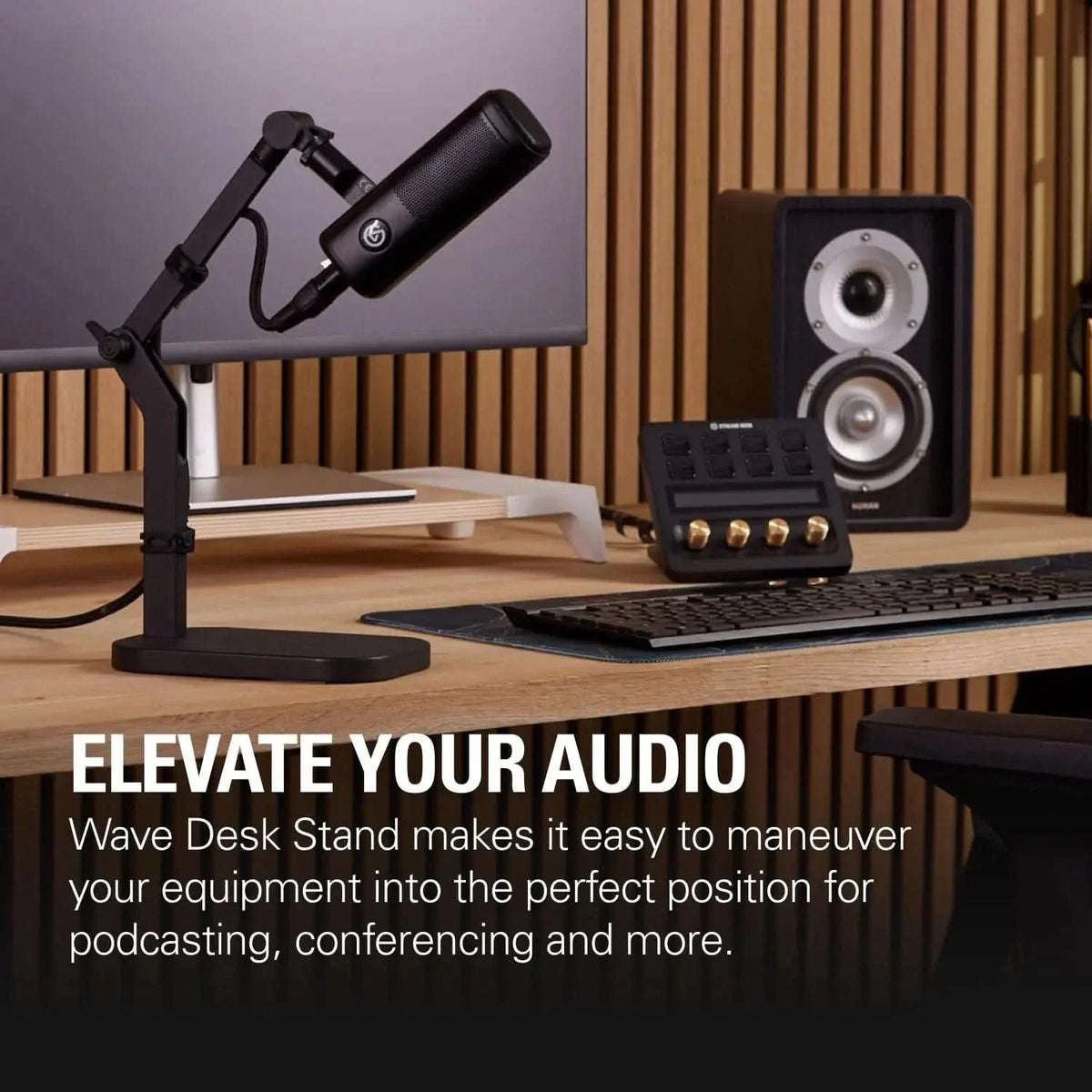 Elgato Wave Desk Stand - Adjustable Mounting Arm for Microphones, Works, HyperX, Rode, Fifine, Shure and More Mics, Compatible 1/4, 3/8 & 5/8 Thread, for Recording/Podcasting/Streaming – TechCure India