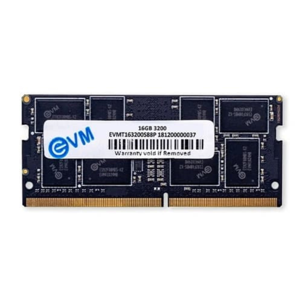 EVM 16GB ( 16GB x 1 ) 3200MHz DDR4 Laptop RAM ( Black ) ( CL19 ) – Model EVMT16G3200S88P – TechCure India