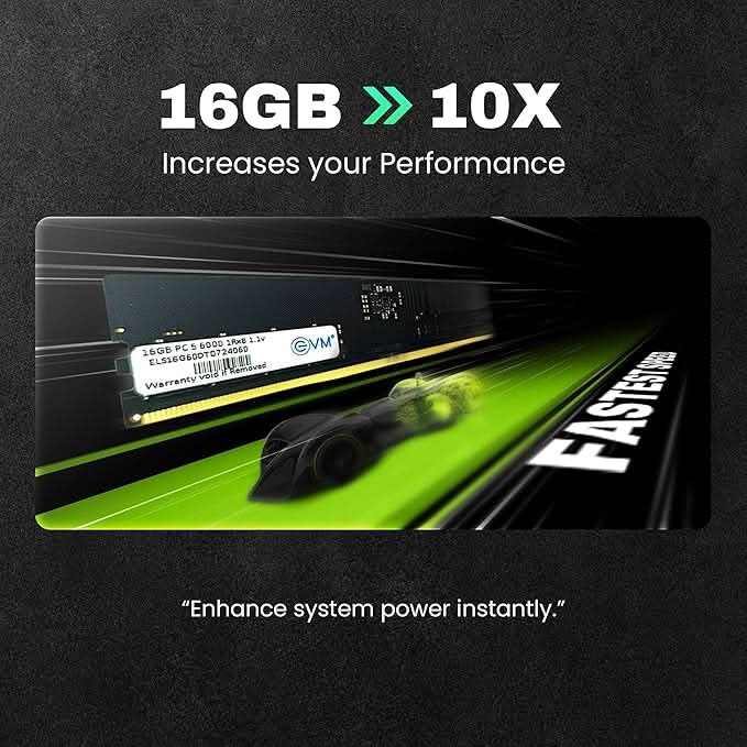 EVM 16GB 6000 MHz High-Performance DDR5 Desktop RAM – TechCure India