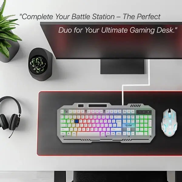 EVM EnClaw 9027 Gaming Keyboard and Mouse Combo (White) (WDKM-612-SILVER-WHITE) – TechCure India