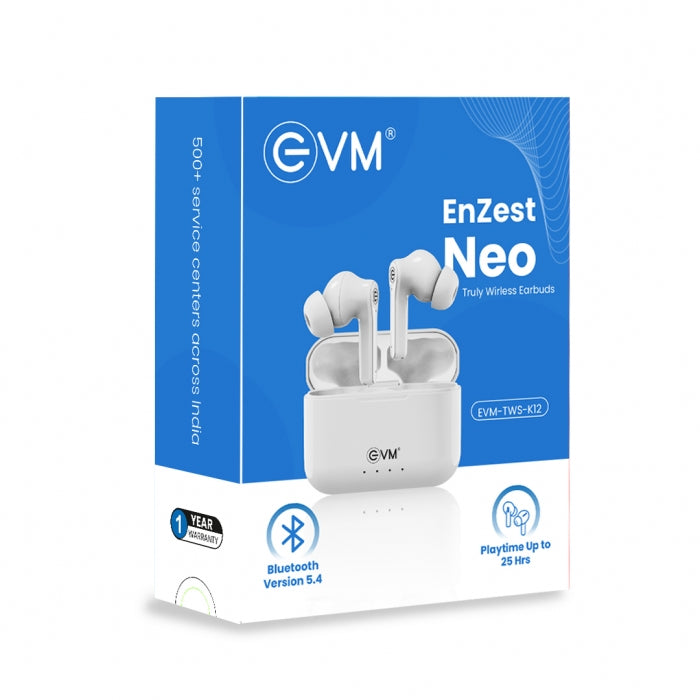 EVM EnZest Neo Truly Earbuds EVM-TWS-K12-W – TechCure India
