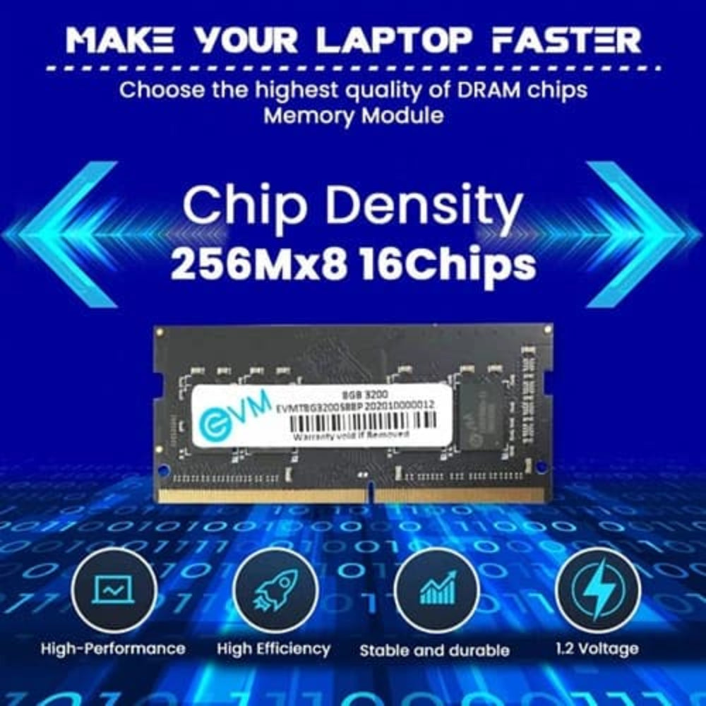 EVM 8GB ( 8GB x 1 ) 3200MHz DDR4 Laptop RAM ( Black ) ( CL22 ) - 2