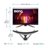 BENQ Mobiuz EX2710R 27 Inch QHD 165Hz VA Panel 1MS AMD Freesync Gaming Monitor - 2