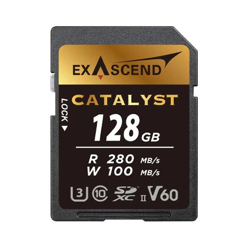 Exascend 128GB Catalyst UHS-II SDXC V60 Memory Card EX128GSDV60 – TechCure India