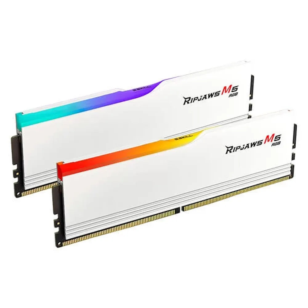 G.SKILL Ripjaws M5 RGB 64GB ( 32GBx2 ) 6000MHz DDR5 RAM ( Matte White ) ( CL32 ) - 3