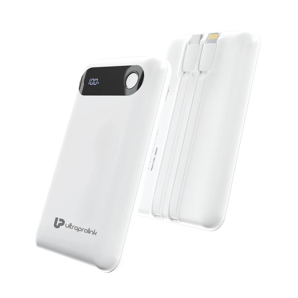 Ultra Prolink Ultra-Slim & Compact Power Bank (white) – TechCure India