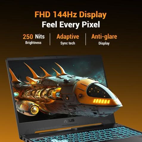 ASUS TUF Gaming A15 FA506NCG-HN448WS, AMD Ryzen 7 155, 1 6GB RAM, 1TB SSD, 15.6 inch FHD, RTX 3050 4GB, Windows 11 Home, Office Home 2024 and M365 Basic- 1 Year Validity, Gaming Laptop, 1 Year(s) Warranty, Black – TechCure India