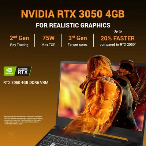 ASUS TUF Gaming A15 FA506NCQ-IN080W, AMD Ryzen 7 170 Processor, 16GB RAM, 512GB SSD, RTX 3050-4GB, 15.6 inch FHD, Windows 11 Home, Gaming Laptop, 1 Year(s) Warranty, Black – TechCure India