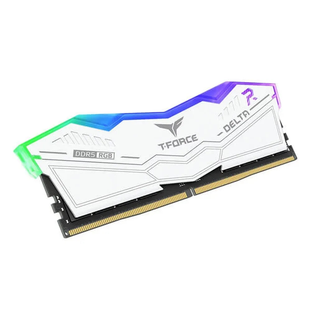 TEAMGROUP T-Force Delta RGB 16GB (16GBx1) 5600MHz DDR5 RAM (White) ( CL36 ) - 5
