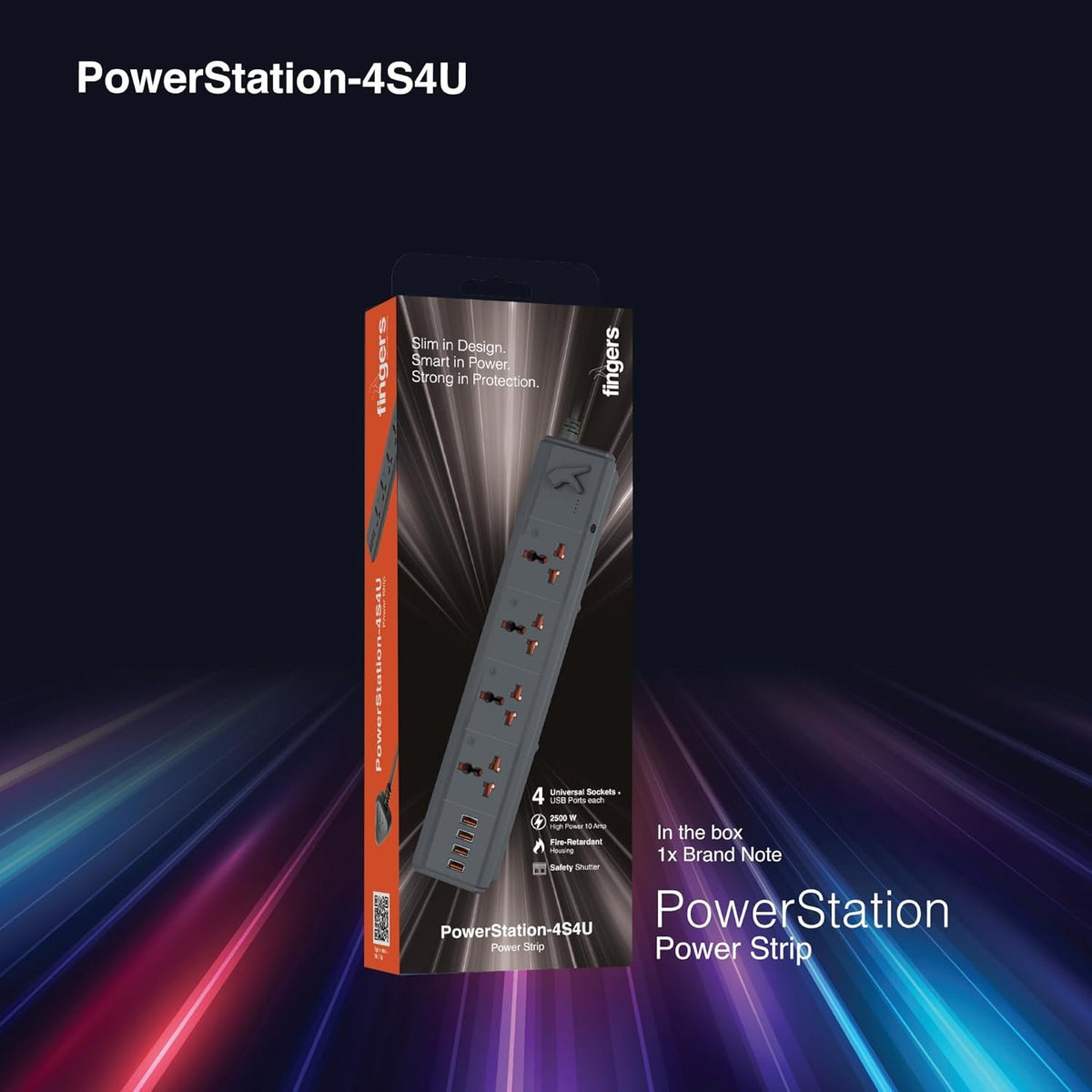 FINGERS PowerStation-4S4U Power Strip – TechCure India