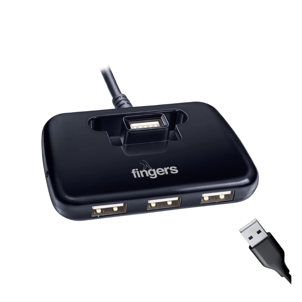 FINGERS Quadrant U2.0 4-Port USB Hub – TechCure India