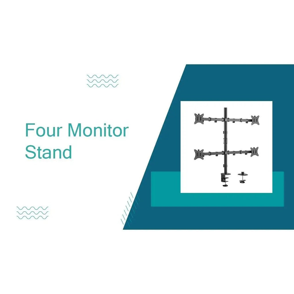 Four Monitor Stand Tabletop Freestanding – Quad Monitor Desk Mount (for 13–32″ Monitors/ 8kg per monitor) — image 2