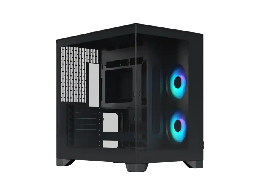 Fractal Design Fractal Design – Pop 2 Vision Black RGB – Dual-Chamber Case with Glass Panels, 4 RGB Fans, Spacious- Black – TechCure India