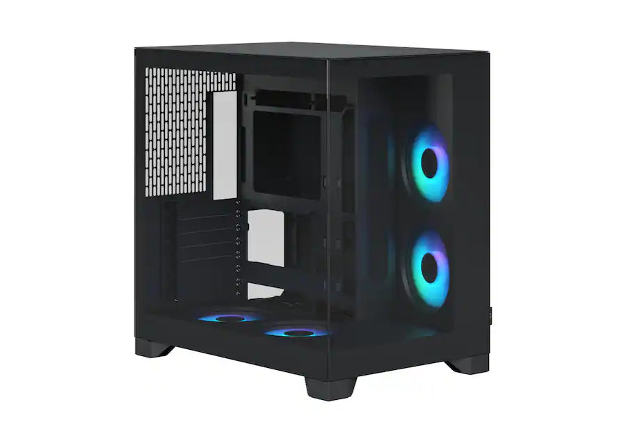 Fractal Design Fractal Design – Pop 2 Vision Black RGB – Dual-Chamber Case with Glass Panels, 4 RGB Fans, Spacious- Black – TechCure India