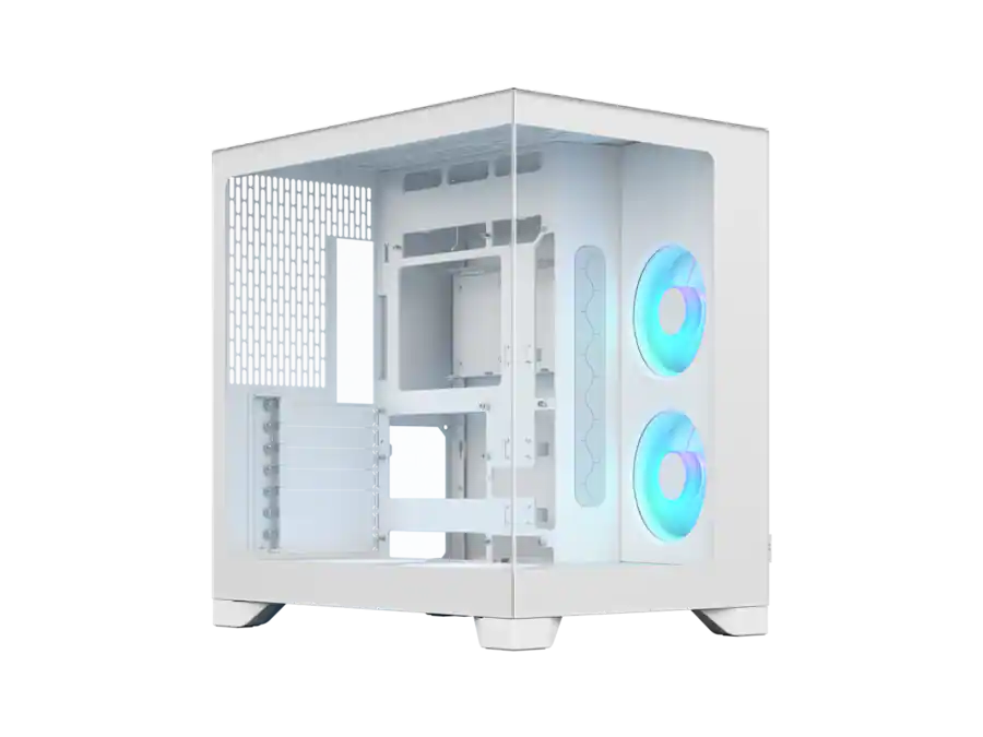 Fractal Design Fractal Design Pop 2 Vision White RGB – Dual-Chamber Case with Glass Panels, 4 RGB Fans White – TechCure India