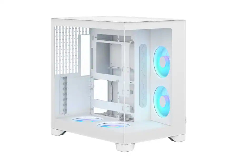 Fractal Design Fractal Design Pop 2 Vision White RGB – Dual-Chamber Case with Glass Panels, 4 RGB Fans White – TechCure India