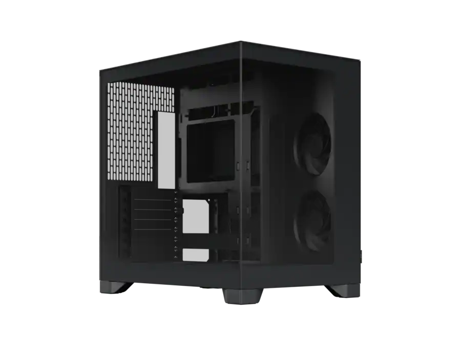 Fractal Design – Pop 2 Vision Black – Dual-Chamber Case with Glass Panels, 4 Fans, E-ATX Support – Black – TechCure India