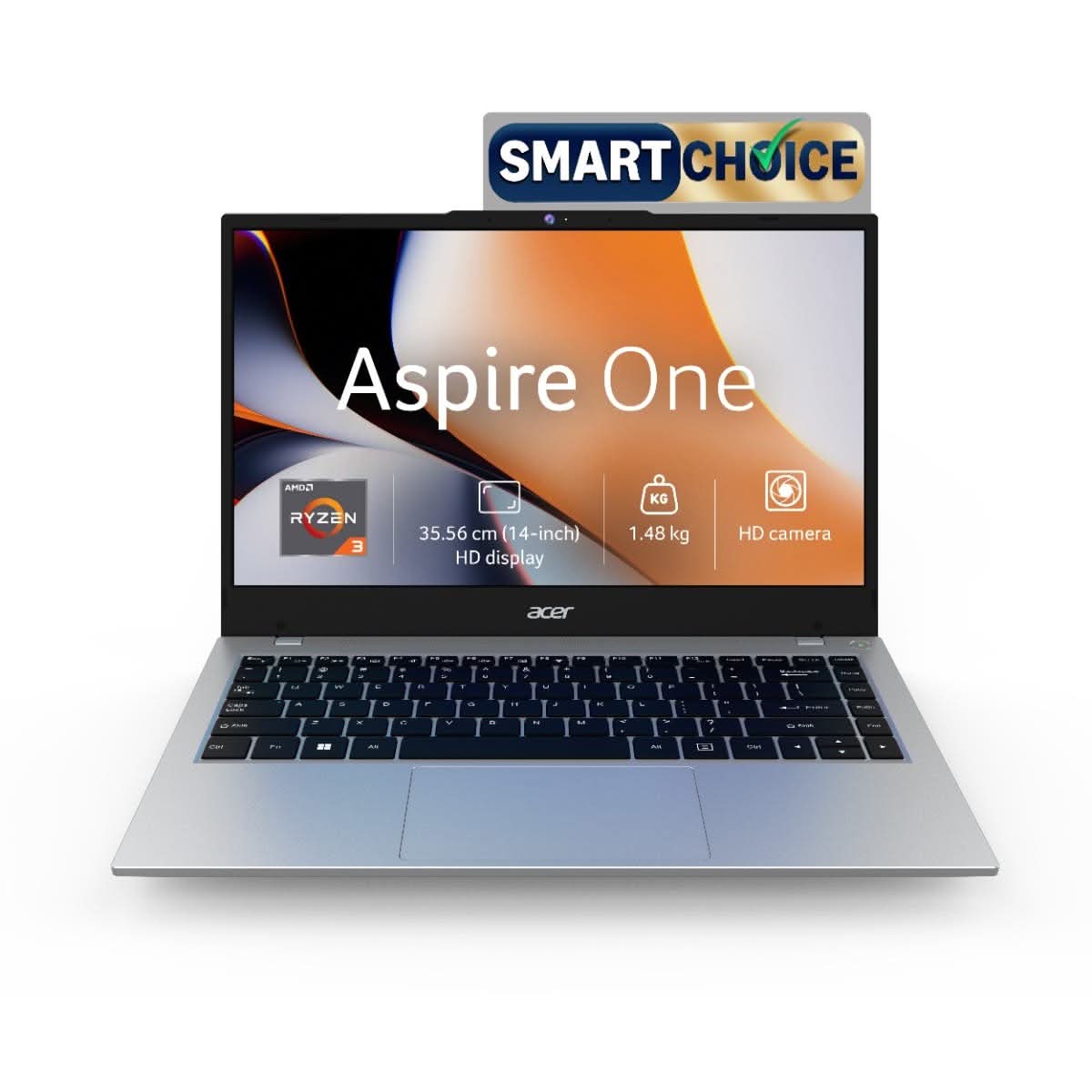 Acer Aspire One A114-43 (UN.37BSI.00E) Laptop, AMD Ryzen 3 7320U, 8GB RAM, 256GB SSD, 14 Inch FHD Display, Windows 11, Silver – TechCure India