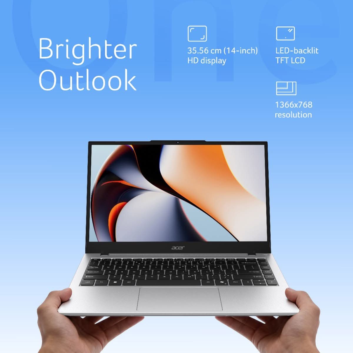 Acer Aspire One A114-43 (UN.37BSI.00E) Laptop, AMD Ryzen 3 7320U, 8GB RAM, 256GB SSD, 14 Inch FHD Display, Windows 11, Silver – TechCure India