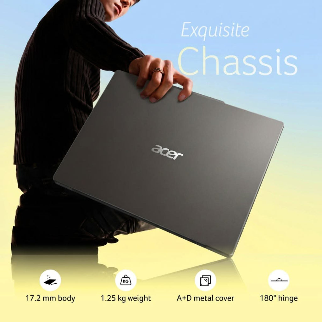 Acer Swift Neo UN.37QSI.006, Intel Core Ultra 5 125H, 16GB RAM, 512GB SSD, 14 inch, Windows 11 Home, MS Office, 1.25 kg, Steel Gray – TechCure India