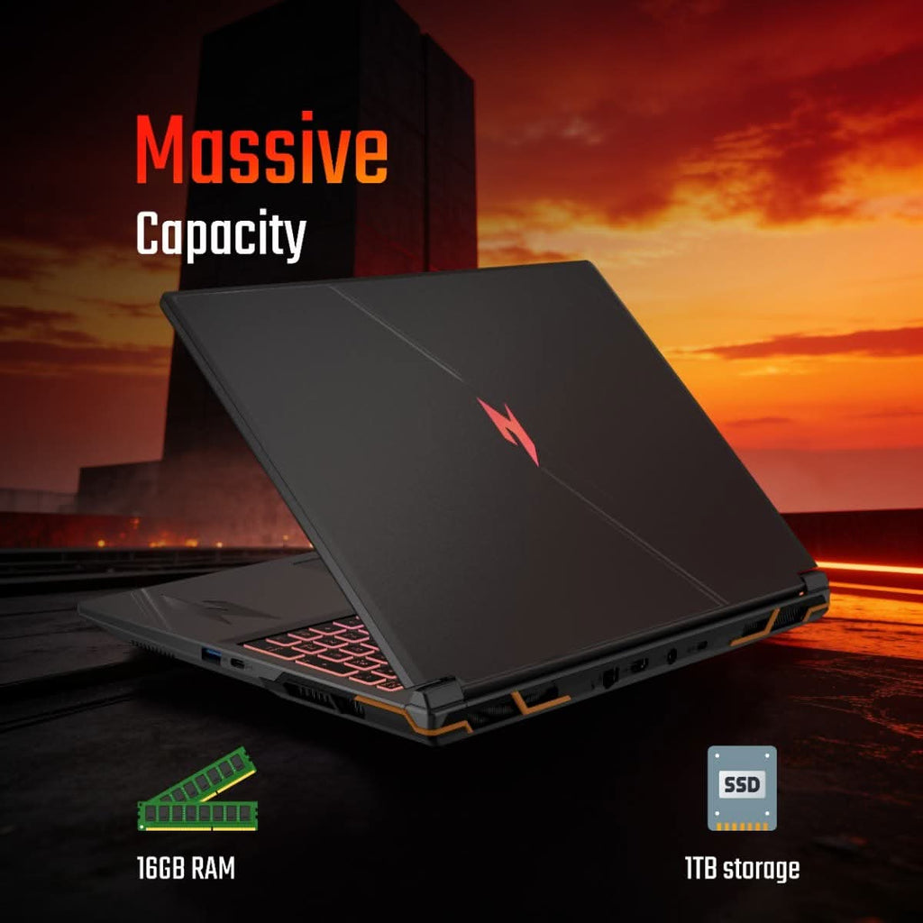 Acer NITRO 5 PRO, Gaming Laptop, Intel Core i7 14650HX, NVIDIA GeForce RTX 5050 - 8 GB GDDR7, 16 GB RAM, 1 TB SSD, FHD 16 Inch/40.64 cm, 165Hz, Windows 11 Home and MS Office, Dark Grey, Backlight Keyboard, 2.5kg, AN5P16-74G2 – TechCure India