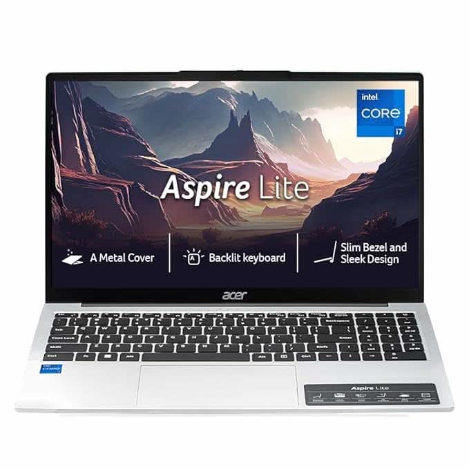 Acer Aspire Lite, 13th Gen, Intel Core i7-13620H Processor, 16 GB RAM, 1 TB SSD, Full HD IPS, 15.6"/39.62 cm, Windows 11 Home, MSO, Pure Silver, 1.70 kg, AL15-52H, Backlit keyboard, Thin and Light Laptop UN.347SI.00W – TechCure India