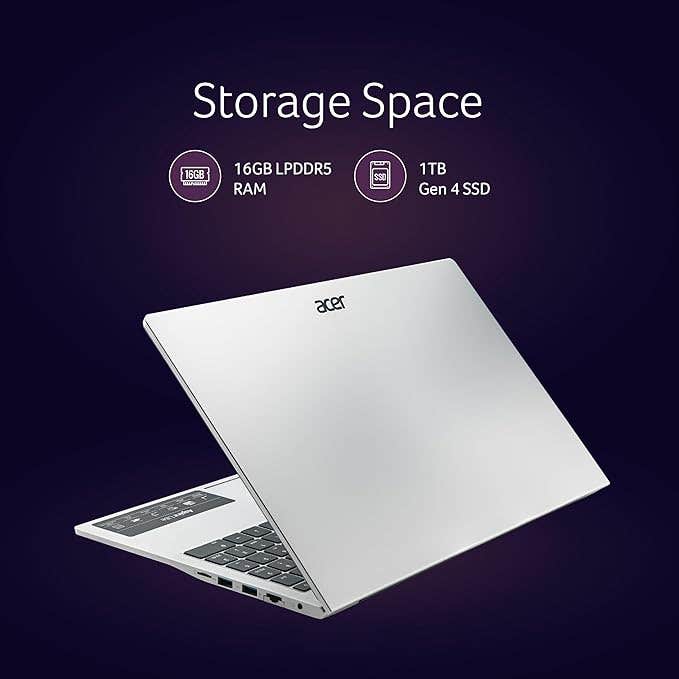 Acer Aspire Lite, 13th Gen, Intel Core i7-13620H Processor, 16 GB RAM, 1 TB SSD, Full HD IPS, 15.6"/39.62 cm, Windows 11 Home, MSO, Pure Silver, 1.70 kg, AL15-52H, Backlit keyboard, Thin and Light Laptop UN.347SI.00W – TechCure India