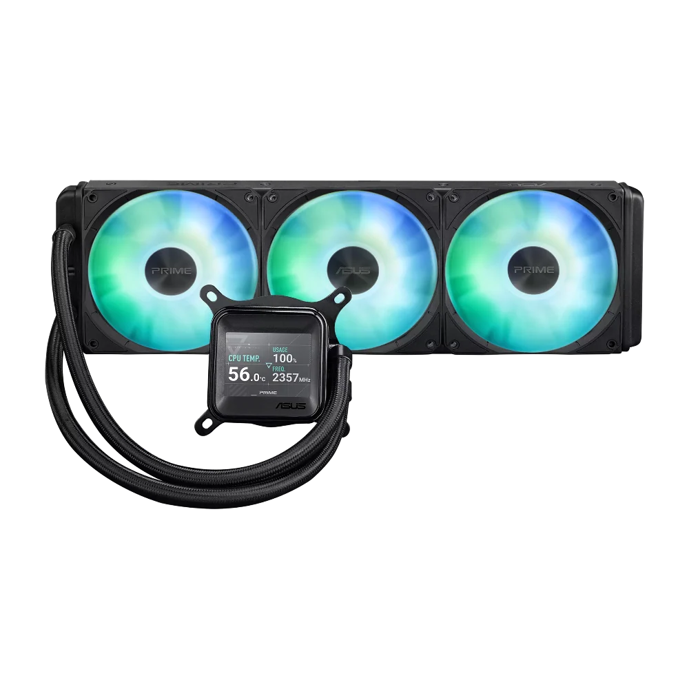 ASUS Prime LC 360 ARGB 360mm CPU Liquid Cooler ( Black ) ( With LCD Display ) – TechCure India