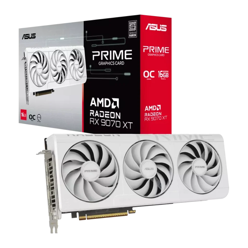 ASUS PRIME Radeon RX 9070 XT OC White Edition 16GB AMD Graphic Card – TechCure India