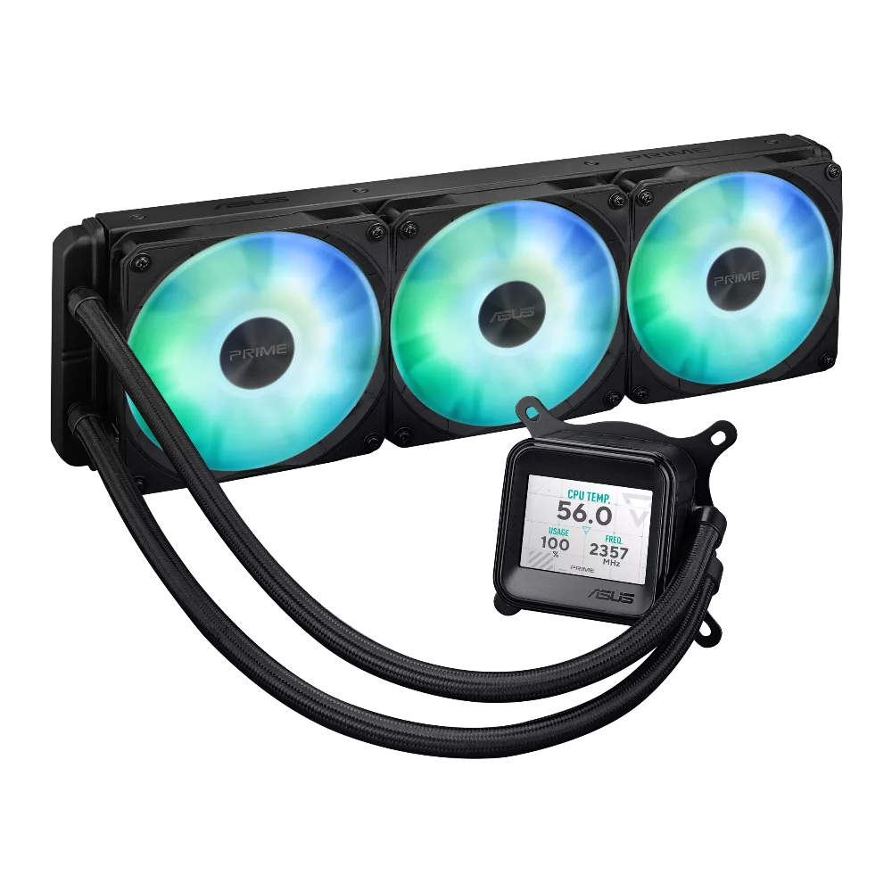 ASUS Prime LC 360 ARGB 360mm CPU Liquid Cooler ( Black ) ( With LCD Display ) – TechCure India