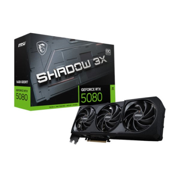 MSI GeForce RTX 5080 Shadow 3X Oc 16Gb GDDR7 Graphics Card (G5080-16S3C) – TechCure India