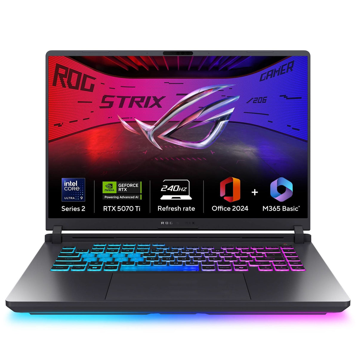 ASUS ROG STRIX G16 G615LR-S5190WS [ULTRA9-275HX/32GB/1TB SSD/WIN11 HOME+MS24/16.0"/12GB-RTX5070TI GRAPHICS/1 YEAR(S)/GREY] – TechCure India