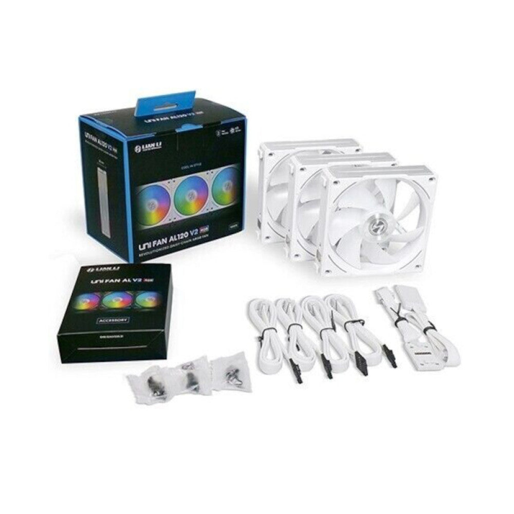 LIAN LI UNI Fan AL120 V2 ARGB Cabinet Fan (White) (Triple Pack) - 3