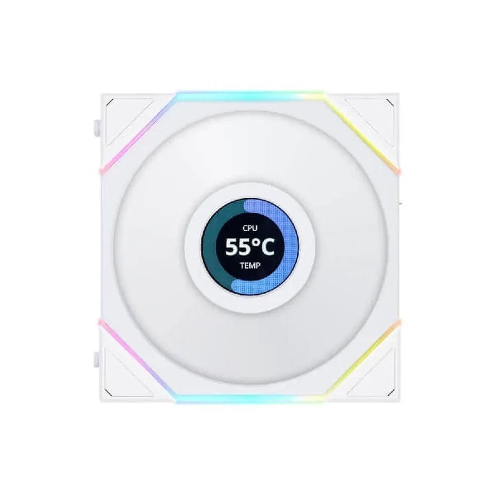 LIAN LI TL 120mm LCD Fan (Triple Pack) White - 3