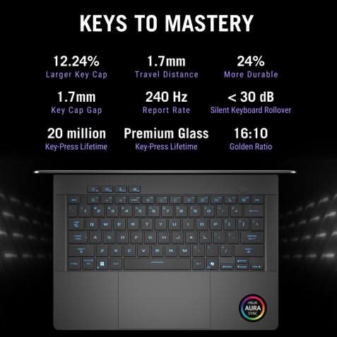 ASUS ROG Zephyrus G14 GA403GM-SY132WS, AMD Ryzen AI 9 465, 32GB RAM, 2TB SSD, RTX 5060 GPU, 14 inch 3K resolution, Windows 11 Home, Microsoft Office Home 2024, Microsoft 365 Basic, Gaming Laptop, 1 Year(s) Warranty, GREY – TechCure India