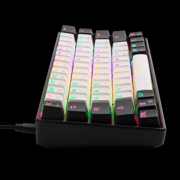 Gamdias Aura GK2 60% Tactile Red Switches Mechanical Gaming Keyboard (White- Black) – TechCure India