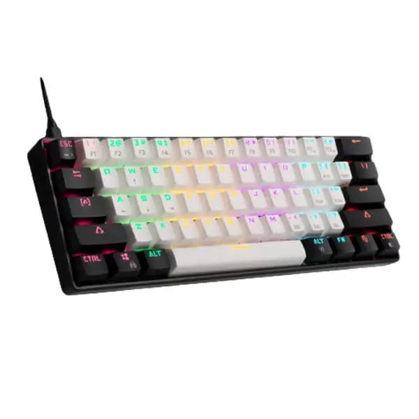 Gamdias Aura GK2 60% Tactile Red Switches Mechanical Gaming Keyboard (White- Black) – TechCure India