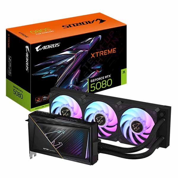 Gigabyte AORUS GeForce RTX 5080 Xtreme Waterforce 16GB GDDR7 Graphics Card – Model GV-N5080AORUSX-W-16GD – TechCure India