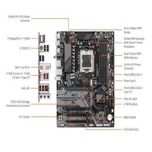 GIGABYTE B650 UD AC DDR5 AMD Motherboard – photo 2 – TechCure India